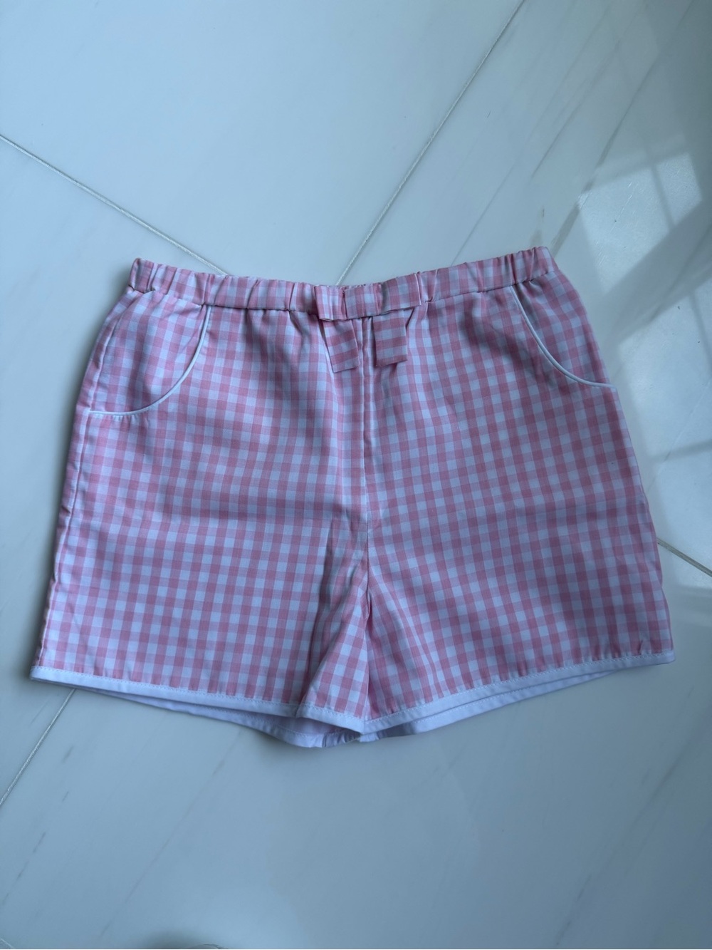 NEW Beaufort Bonnet Company Shirley girls pink gingham shorts size 8
